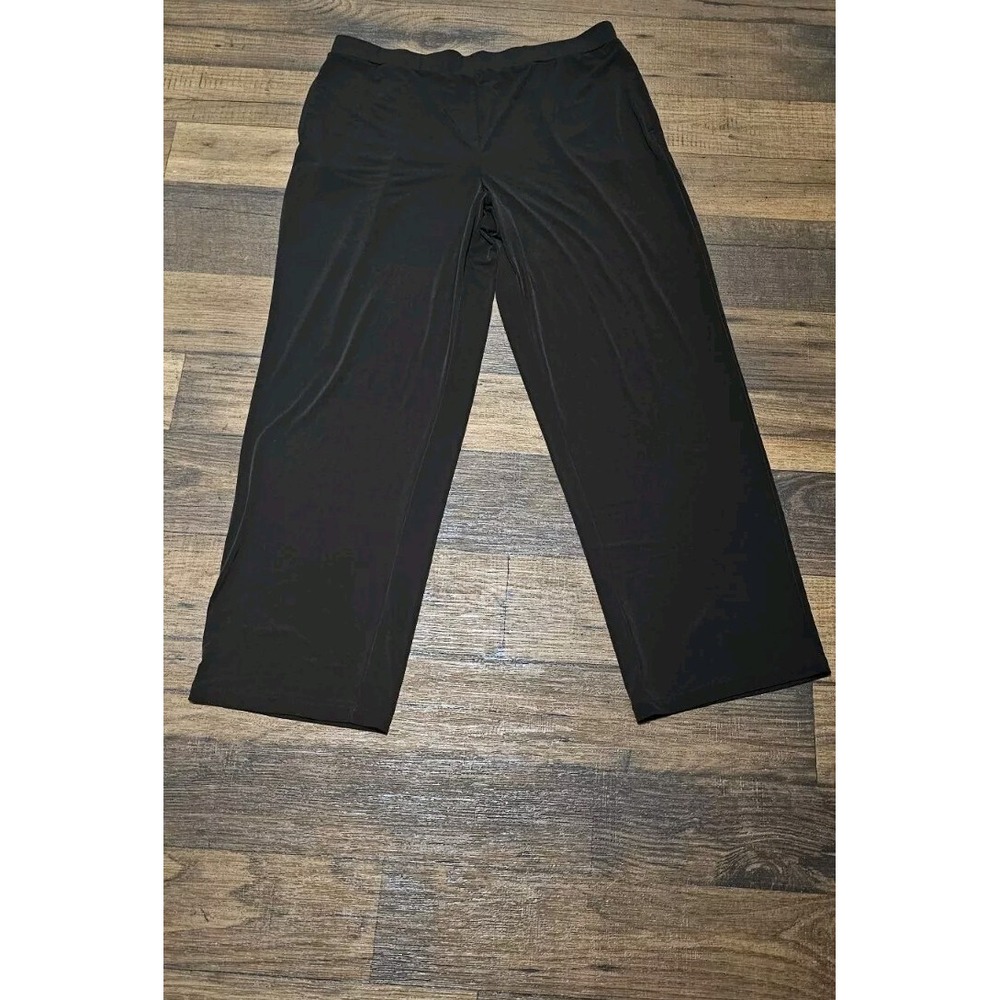 Susan Graver Womens Pull On Stretch Pants Large Brown Casual Pockets Minimalist